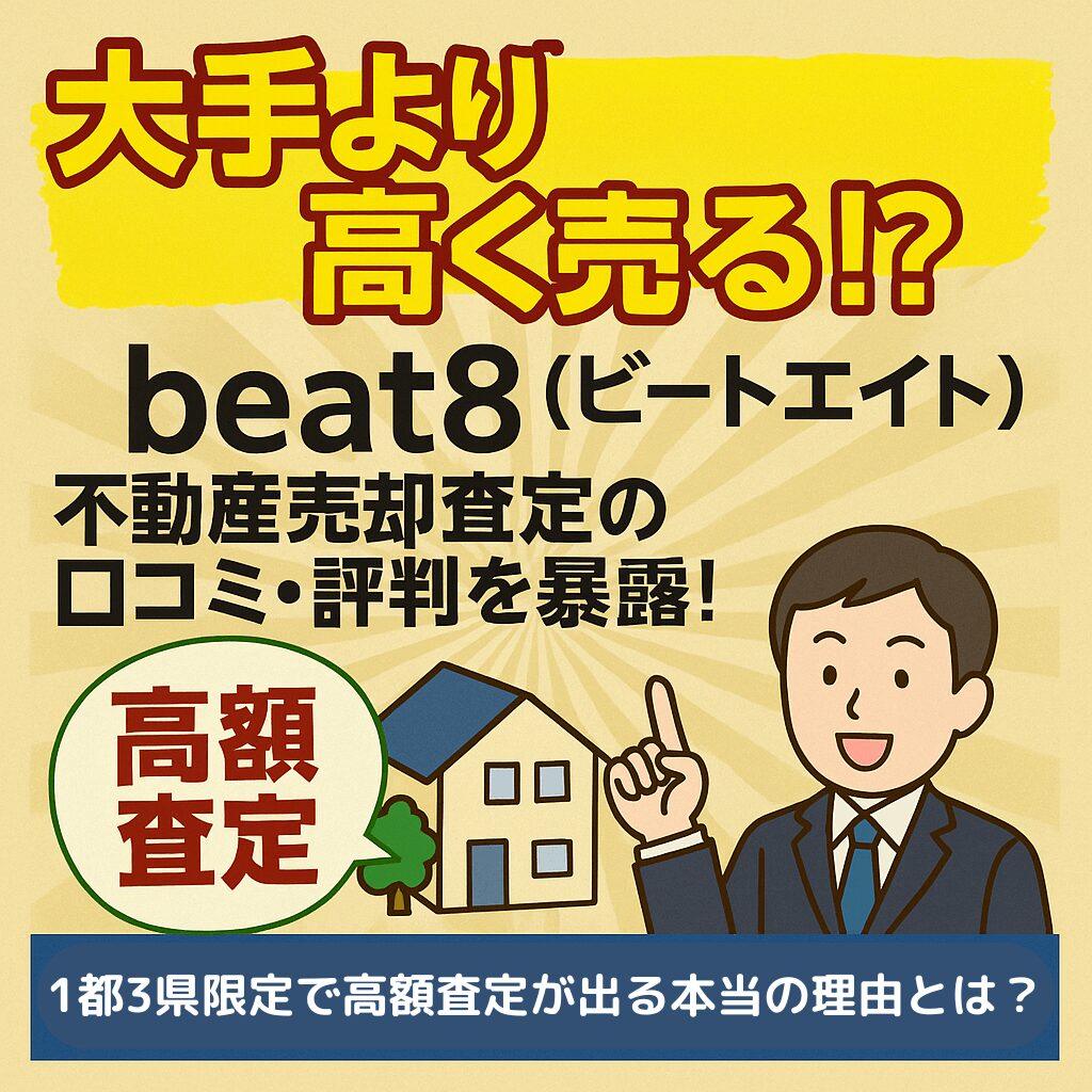 【大手より高く売れる!?】beat8(ビートエイト)不動産売却査定の口コミ・評判を暴露！1都3県限定で高額査定が出る本当の理由とは？