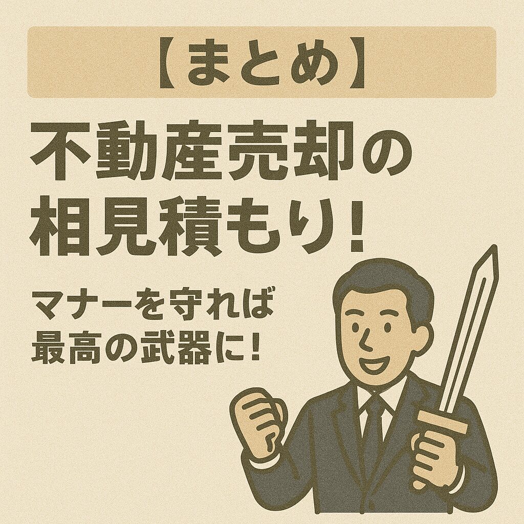 【まとめ】不動産売却の相見積もり! マナーを守れば最高の武器に!