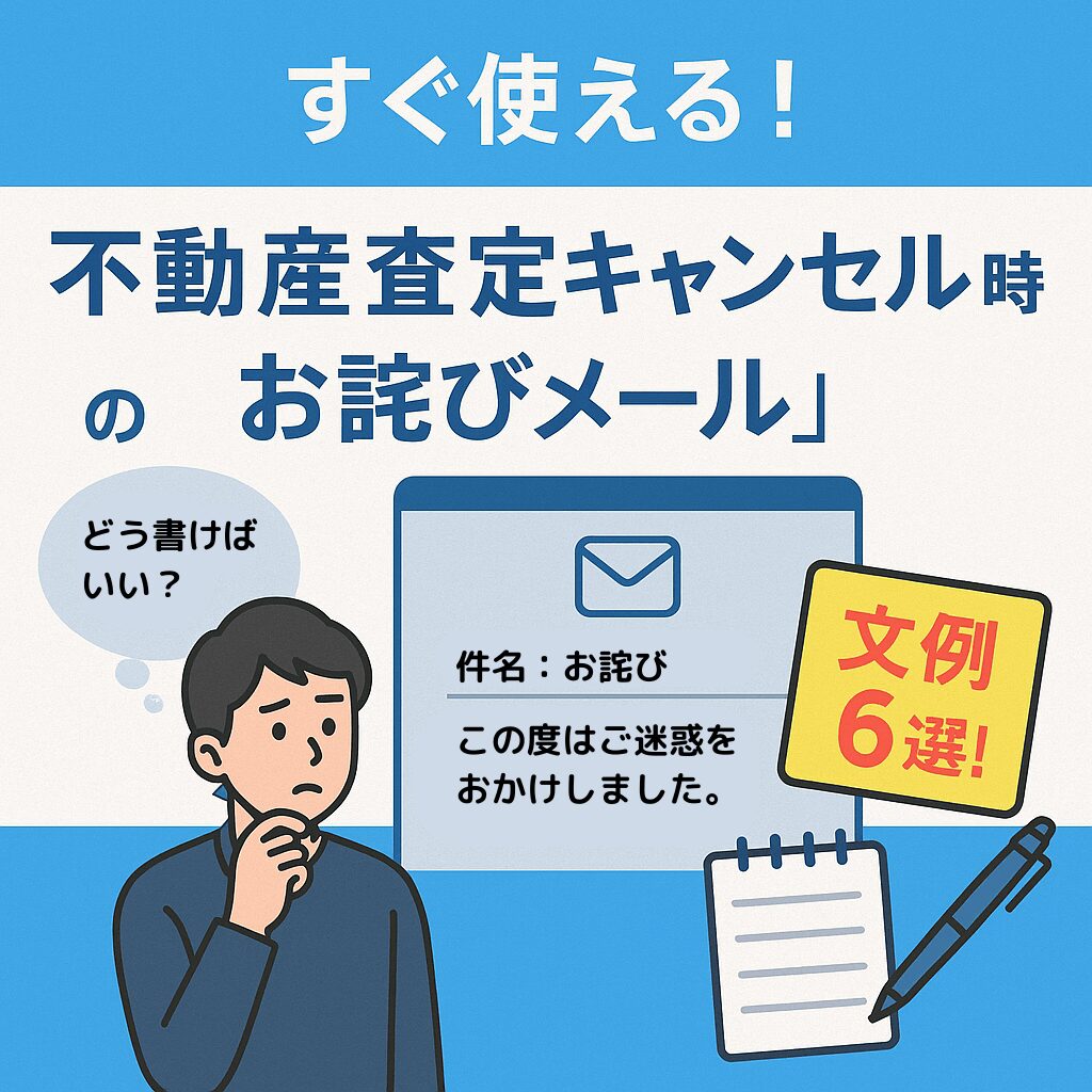 すぐ使える!不動産査定キャンセル時の「お詫びメール」文例6選!