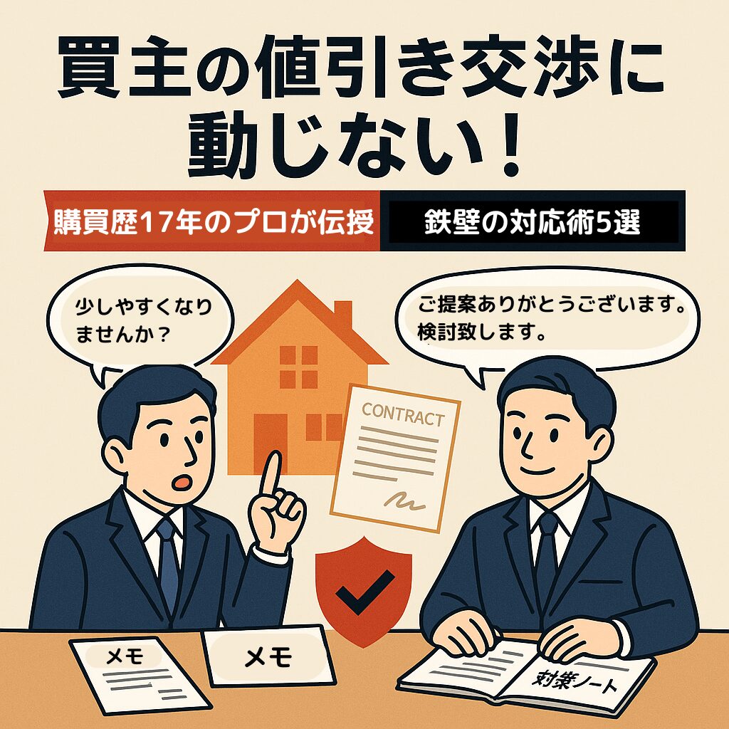 【売主必見】買主の「不動産 値引き交渉 言い方」に動じない！購買歴17年のプロが伝授する鉄壁の対応術5選！
