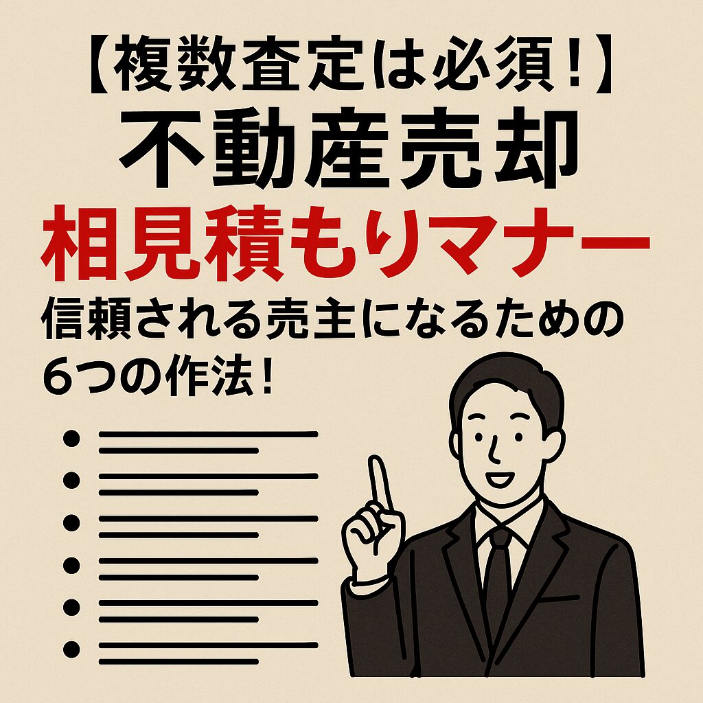 【複数査定は必須！】不動産売却 相見積もり マナー！信頼される売主になるための6つの作法！